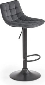 Sgabello da bar H-95 in velluto grigio