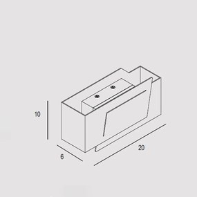 Applique Contemporanea Clap Metallo Antracite Led 12W