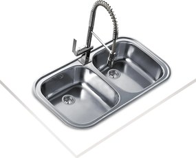 Lavello da Cucina Teka Stylo 2C in Acciaio Inossidabile con Due Vasche