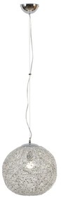Lampadario Neoclassico Astra trasparente paralume cromo E27 Ø35cm LUCE AMBIENTE DESIGN