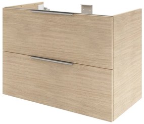 Mobile da bagno sospeso sotto lavabo L 75 x H 64 x P 48 cm lucido, 2 cassetti Apertura push-pull SENSEA Neo, Maniglie acquistabili separatamente