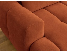 Divano angolare color mattone allungabile e con contenitore (penisola a destra/chaise lounge) Fuji – Bobochic Paris