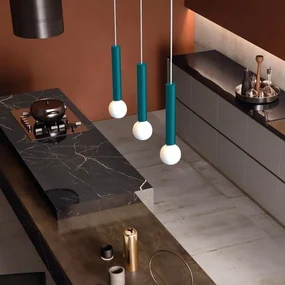 Lampadario Moderno Puro blu paralume blu 3x E27 LUMICOM