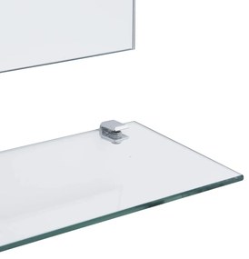 Specchio da Parete con Mensola 80x60 cm in Vetro Temperato