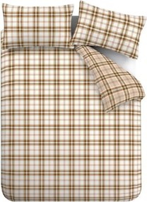 Set copripiumino e federa arancione e marrone chiaro per letto matrimoniale e per letto esteso 230x220 cm Kelso Check – Catherine Lansfield