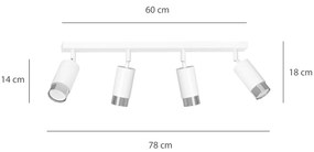 Lampada da Soffitto in Acciaio HIRO 4 Nero Cromo/Oro 4xGU10