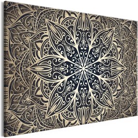 Quadro Oriental Flowers (1 Part) Narrow Brown  Colore Nero, Dimensioni e Misure 120x80