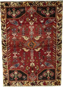 Shiraz Tappeto 120x160 Rosso (Iran) Annodato A Mano