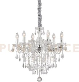 Florian lampadario a sospensione in vetro e cristallo molato cromo ...