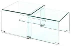 Tavolini in vetro in set da 2 44,5x49 cm Cristal - Tomasucci