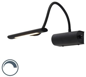 Applique da parete di design nera 18,5 cm con LED e dimmer - Tableau