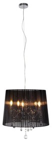 Lampadario cromato con nero 50 cm 5 luci - Ann-Kathrin