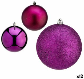 Set di palline di Natale Viola Plastica 10 x 13 x 10 cm (12 Unità)