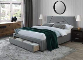 Letto Valery in tessuto grigio - 160x200 cm