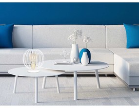 Lampade Da Scrivania Contemporaneo Omoikane Acciaio Bianco 1 Luce E27 Ip20