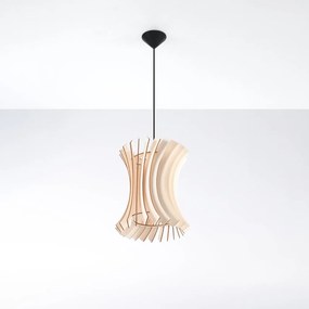 Lampada a sospensione in Legno Naturale ORIANA E27 da interno