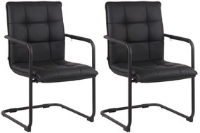 Sedie Gandia İn Ecopelle: Set Di 2, Eleganza E Comfort Ineguagliabili / Schwarz / Schwarz