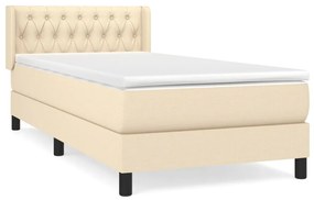Giroletto a molle con materasso crema 90x200 cm intessuto