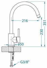 ALVEUS 1129028 - Rubinetto per lavello ELZA 35,1 cm pettinato acciaio