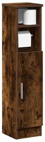 Mobile Da Bagno Con Portarotolo Rovere Fumo 20,5x22x90 Cm /