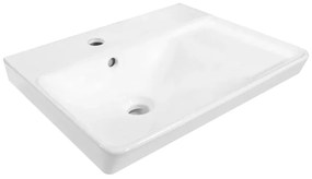 Lavabo a incasso rettangolare vasca a sinistra Easy L 51.2 x H 15.5 x P 42.4 cm in ceramica bianco lucido