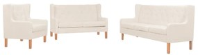 Set Divani 3 Pz İn Tessuto Bianco Crema /