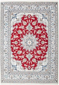 Nain Tappeto persiano 150 x 210 Rosso (Iran) Annodato A Mano