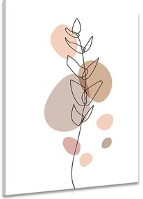 Stampa su tela – Foglia minimalista su sfondo bianco No2