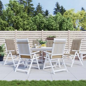Cuscini Per Sedie Alte 6 Pz Tortora 120x50x3 Cm İn Tessuto /