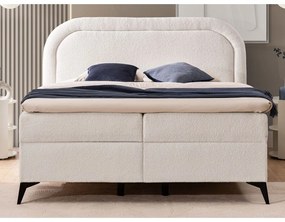 Letto boxspring bianco con contenitore 160x200 cm Ornes – Ropez