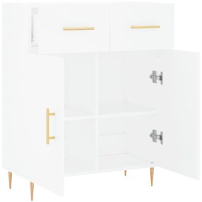 Credenza bianca 69,5x34x90 cm in legno multistrato