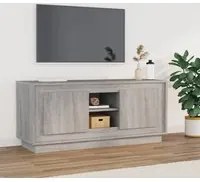 Mobile TV Grigio Sonoma 102x35x45 cm in Legno Multistrato 819866