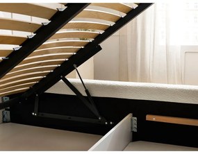 Letto matrimoniale imbottito beige con contenitore con rete inclusa 180x200 cm Orlane – Bobochic Paris