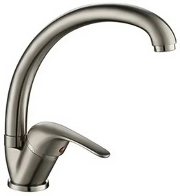 Rubinetto cucina a canna alta in ottone satinato Remy