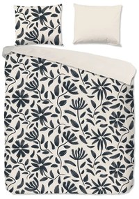 Set copripiumino e federa nero/beige in cotone per letto matrimoniale ed esteso 200x220 cm Emilia – Good Morning