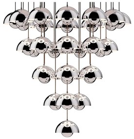 &Tradition - Flowerpot VP10 Lampadario Ø89 Chrome-Plated &Tradition