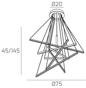 Sospensione Moderna Dna Alluminio Bianco Led 50W