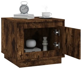 Tavolino da salotto rovere fumo 51x50x44 cm legno multistrato