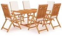 Set da Pranzo da Giardino 7 pz con Cuscini Legno di Teak 3059544