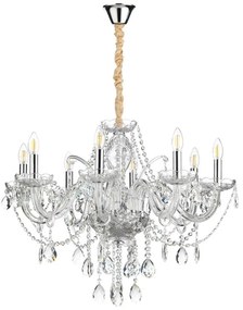 Lampadario Neoclassico Lampadario SVETLANA in Cristallo 8 - E14 trasparente paralume trasparente 8x E14 Ø75cm