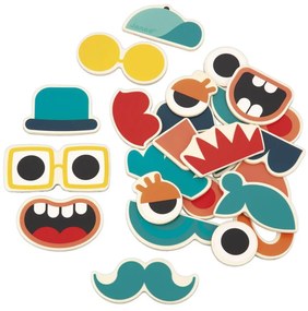 Magneti in legno - Teste divertenti - 24 pz