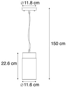Lampada a sospensione moderna nera IP44 - Jarra