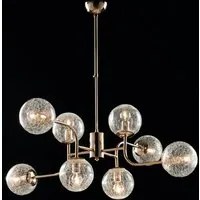 Sospensione Design Moderno Contemporaneo Oro Lucido Con Vetri 8 Luci Ikarus