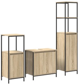 Set di mobili da bagno  in rovere sonoma legno ingegnerizzato