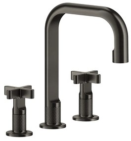 Gessi Inciso Gruppo Lavabo medio 3 Fori con maniglie a croce con scarico matte black xl inciso 58113 Gessi