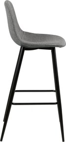 Sgabello da bar grigio chiaro con base in metallo Wilma - Actona