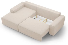 Divano letto in tessuto bouclé beige (angolo sinistro) Jodie - Micadoni Home