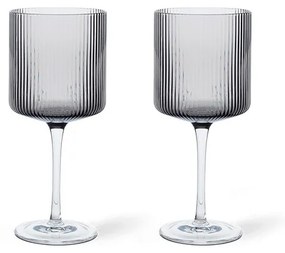 ferm LIVING - Ripple Rosso Wine Glasses Set of 2 Smoked Grigio ferm LIVING