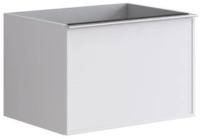 Mobile da bagno sotto lavabo Pixel frame bianco e maniglia alluminio brillante laccato opaco L 60 x H 40 x P 45.5 cm 1 cassetto, lavabo non incluso