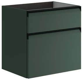 Mobile da bagno sotto lavabo Fusion verde opaco L 59.5 x H 60 x P 45.5 cm 2 cassetti, lavabo non incluso
